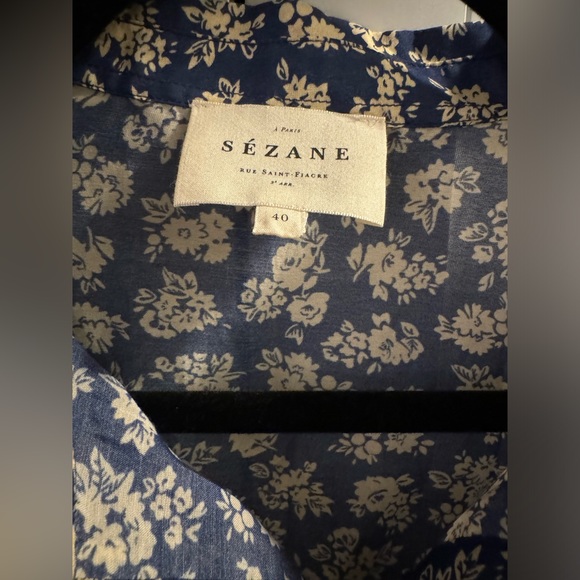 NWOT Sézane Pierro Shirt in Cara Print - Size 8 (FR Size 40) - Picture 7 of 7